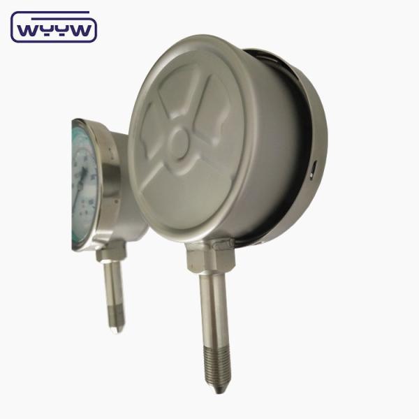 Medidor de pressão industrial de aço inoxidável, com manômetro de pressão 4 de 100 mm, cheio de óleo
