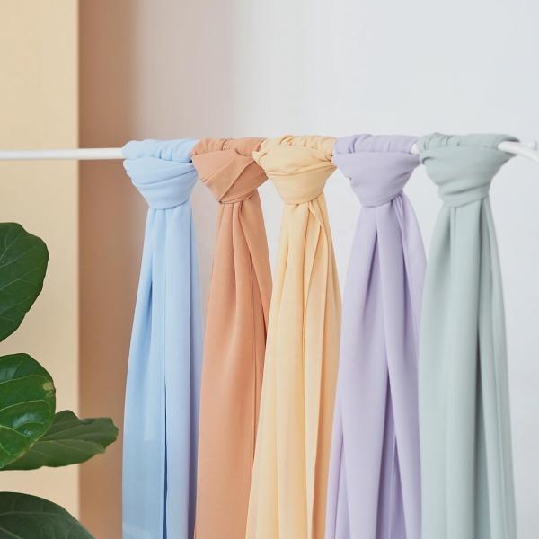 Malaysia Solid Pearl Chiffon Long Hijab Lightweight Single Color European American Summer Muslim Scarf Shawl Plain Headscarf