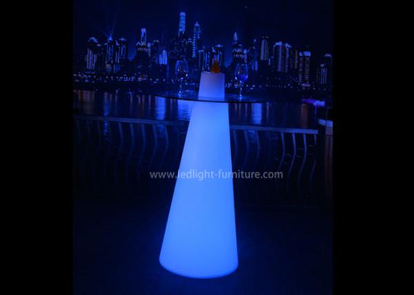 Bens cônicos da luz da tabela de cocktail do diodo emissor de luz do RGB do vidro para a mostra justa do produto
