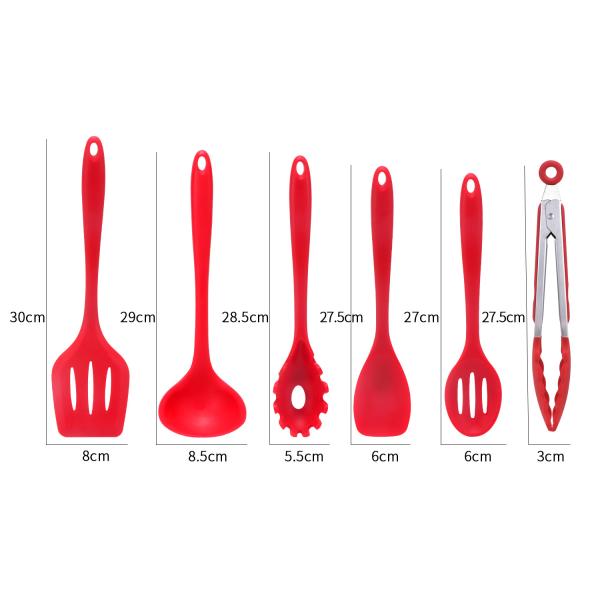 Green Silicone Support for High Temperature Cooking in Nonstick 10 Pcs Kitchen Utensil Set