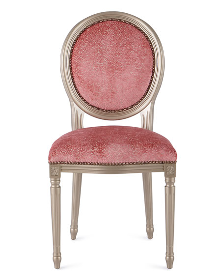 Golden wooden color occasional event dining chiar nice linen fabric round back rental chair with nails wooden carved