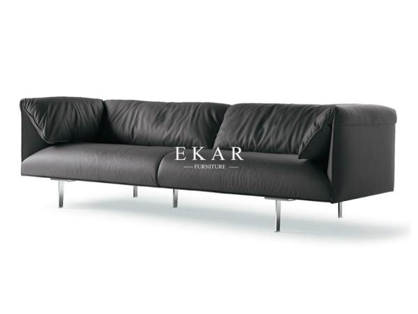 Italy Contemporary Simple Designed Modern Home Living Room Furniture Leather Sofa Set