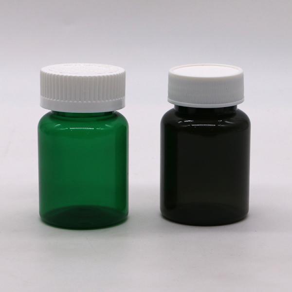 Bouteilles de pilules en plastique en PET de 50cc 32 mm avec un capuchon anti-enfants