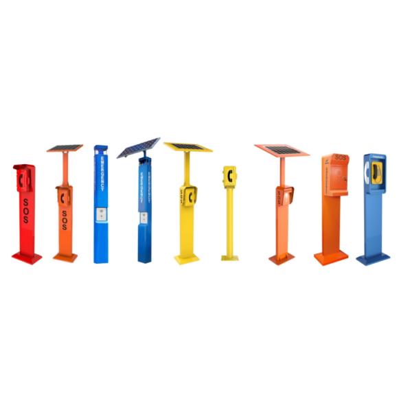 Cold Rolled Steel SOS Telephone Pillar Post , Railway Trackside Emergency Call Box 