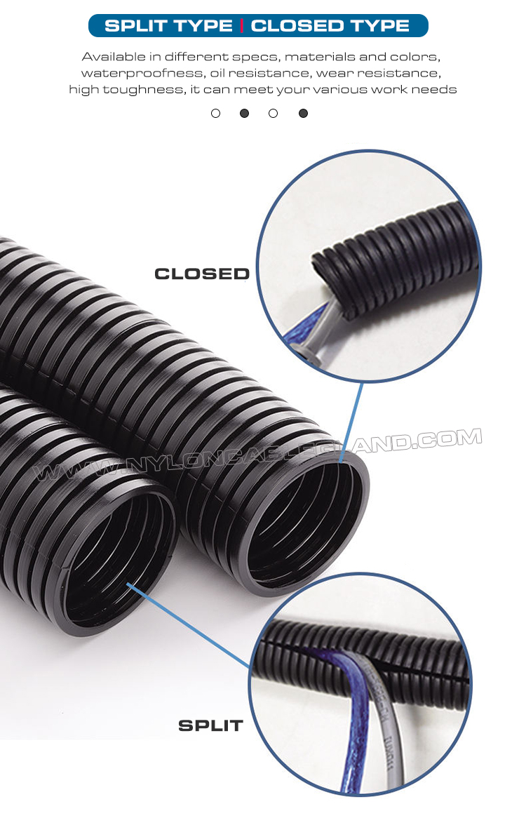 AD15.8 Nylon Black Non-Split Flexible Conduit, 100 Meters Split Electrical Corrugated Tube Hose for Cable Protection PA6 (V-0) цветной электрический кабелепровод, нейлоновая гофрированная труба AD15.8 (ID12mm) для жгута проводов