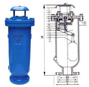 GGG40 Sewage Air Release Valves , Composite Air Exhaust Valve PN 16 Bar