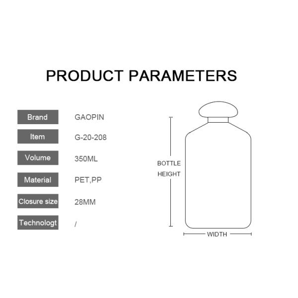 Hotel Plastic Shampoo Bottles Shower Gel Containers 350ml QS Certification