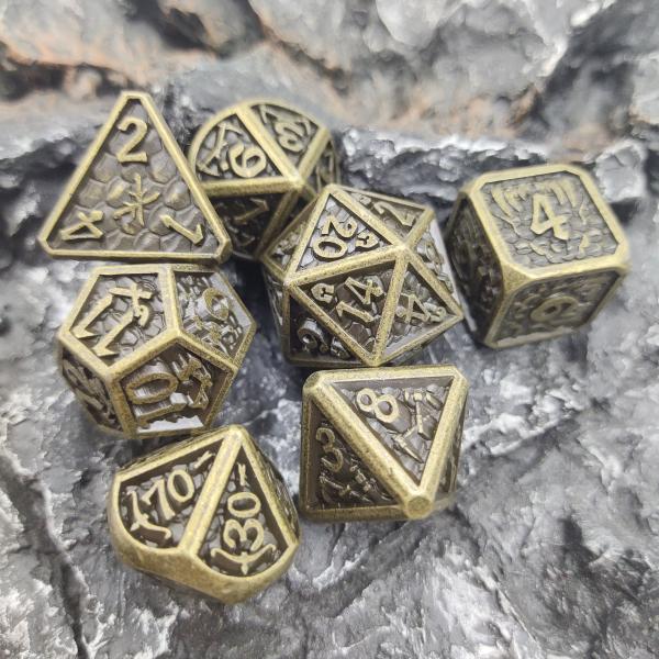 Board Game Card Rpg Dice Light Weight Unique Metal Dice Set Cuprum