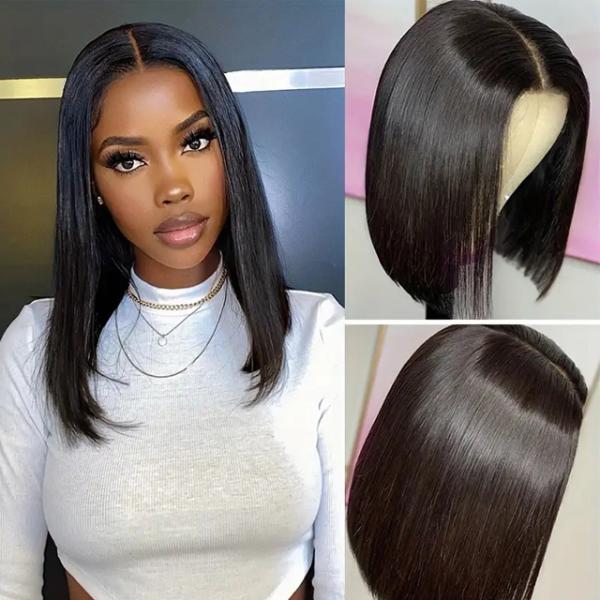 Мода Человеческие волосы Боб парик Бразильские волосы Шнурки Передние парик