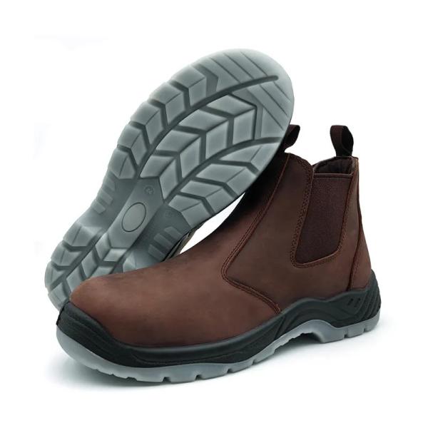 Brown Steel Toe Work Boots Mens Slip On Work Boot Anti Puncture