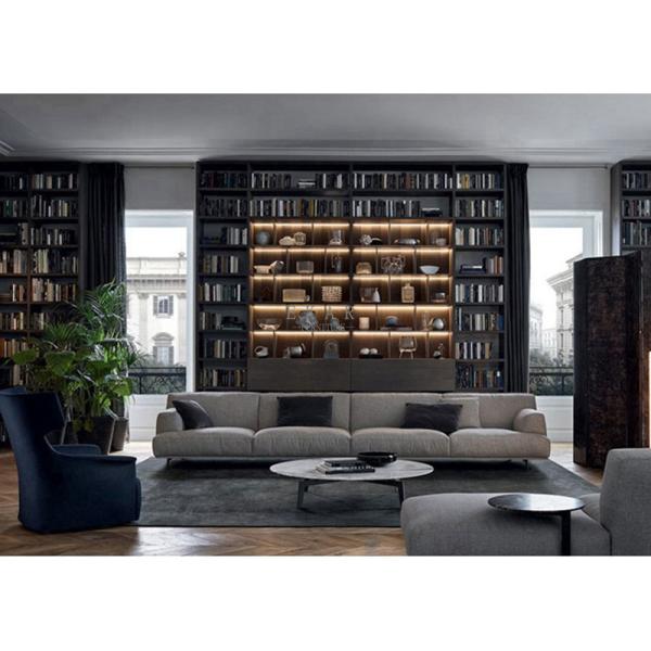 Stainless Steel Round Emperador Marble Top Coffee Table