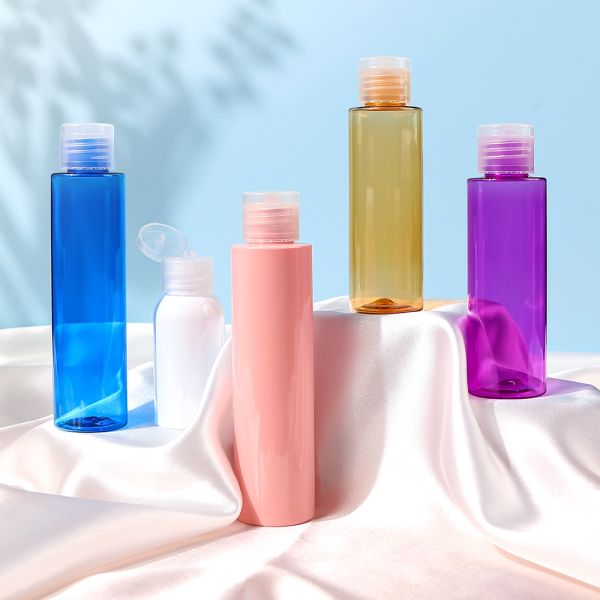 Multi-Color PET Plastic Cosmetic Bottle - 30-250ml Leak-Proof Flip-Top Dispensing Containers for Skincare & Travel