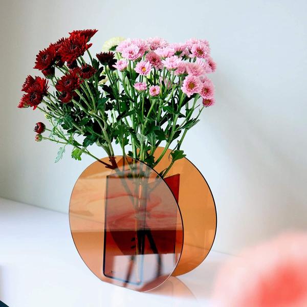 Party Pink Cloud Shaped Make Up Brush Pen Holder Plastic Acrylic Vase Lucite Flower Vase