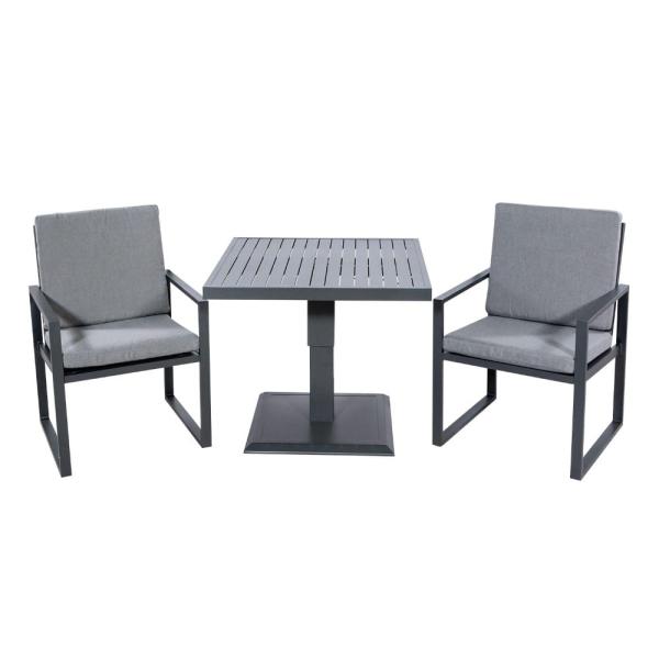 Modern Aluminum Balcony Furniture 2 Seating Outdoor Dining Set with Adjustable Table