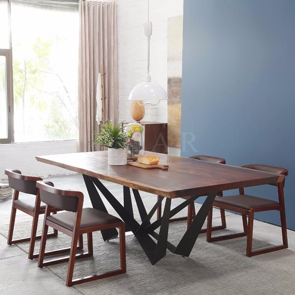 Northern European 6 Seater Solid Wood Dining Table Designs FL-T063