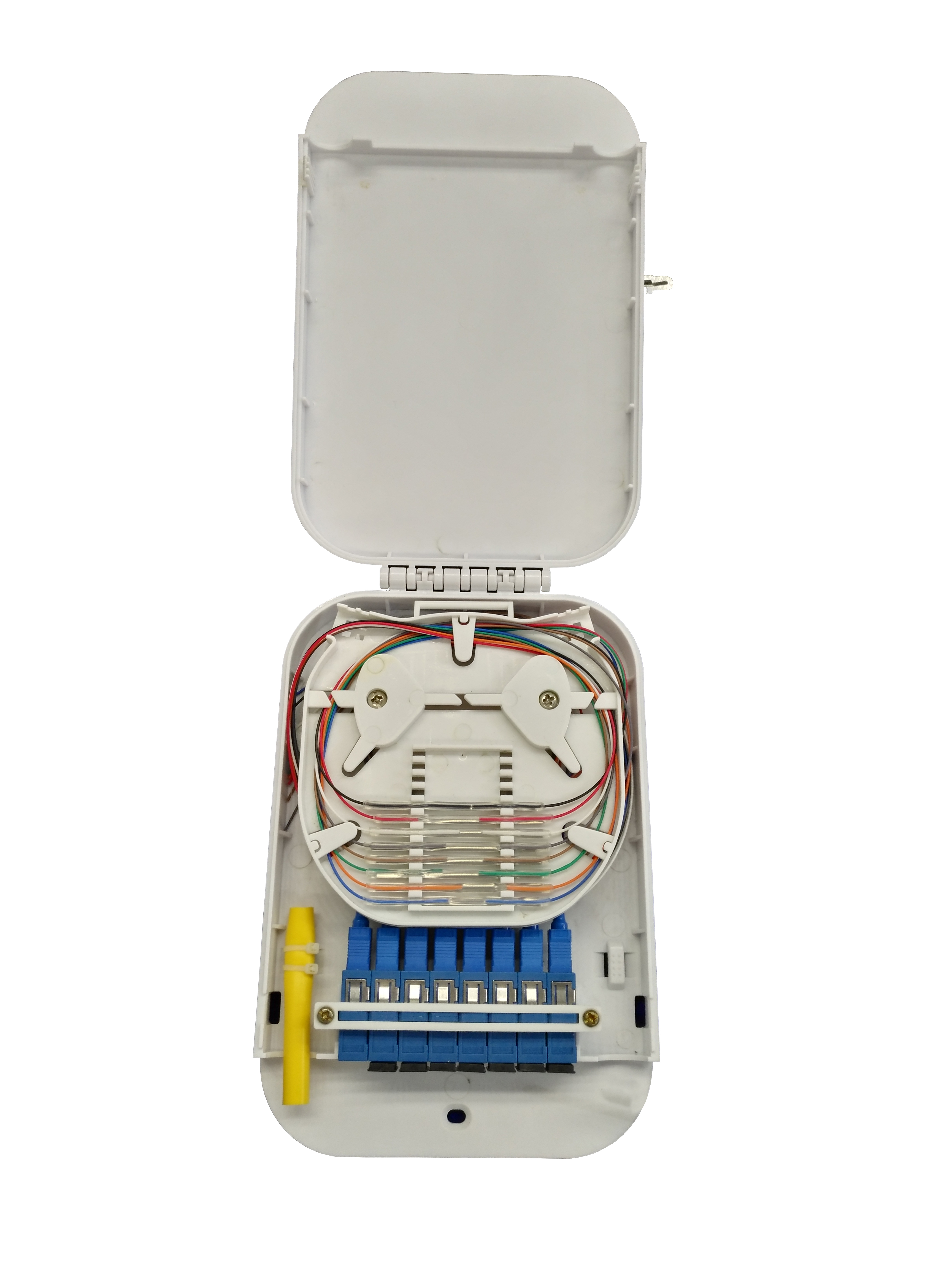Fiber Optic Termination Box with 1x8 PLC Splitter for FTTH Indoor Wall Mounted