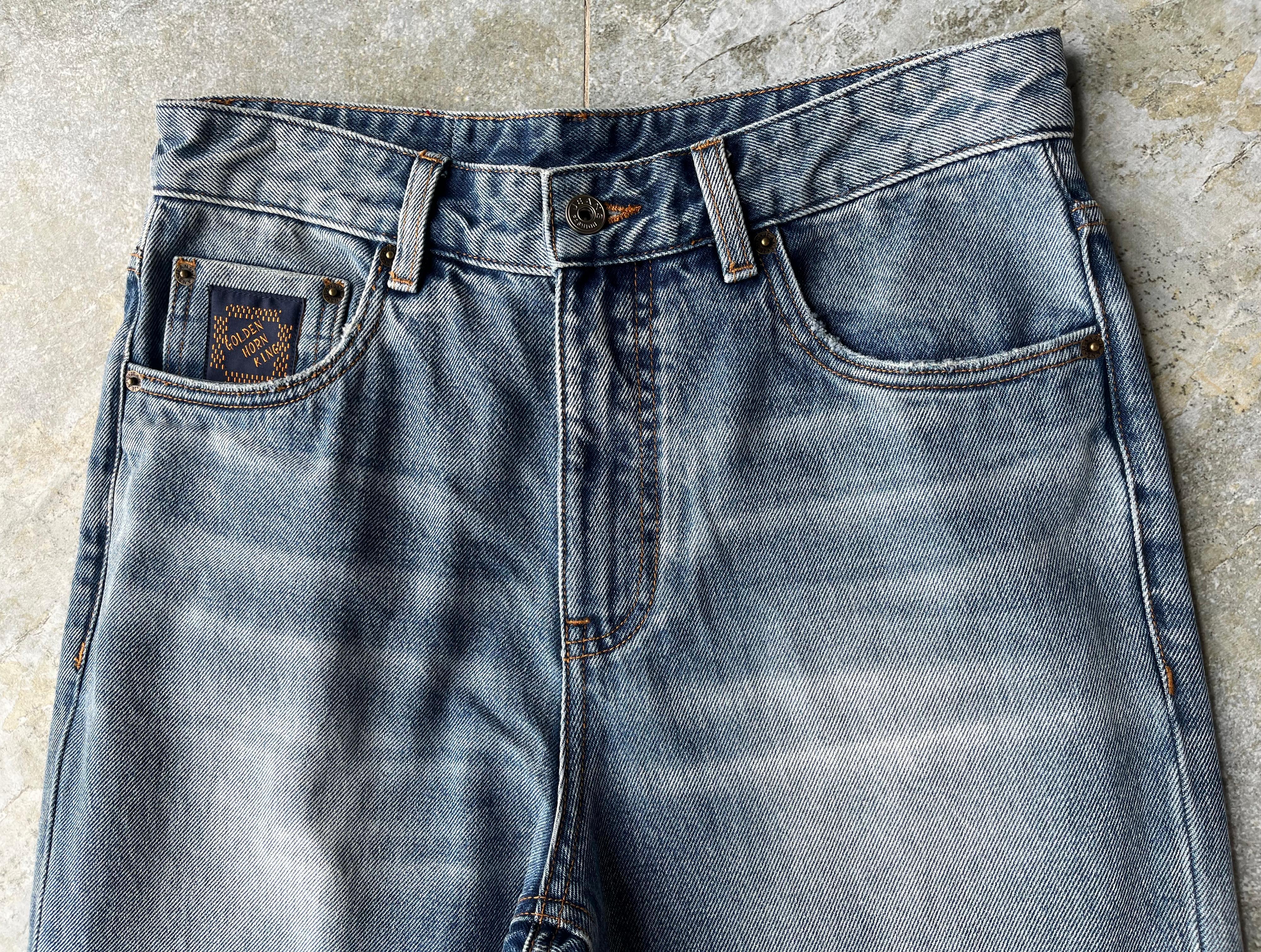 Horse Shadow Wash Men's Jeans Loose Vintage Straight Jeans Wide Leg