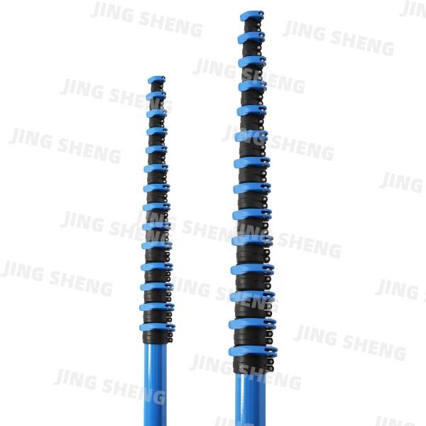 65ft 074 Panel Snap Blue Telescopic Carbon Fiber Pole for Industrial Vacuuming,Tree Pruning
