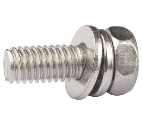 Stainless Steel Cross Head Screw With Washer Zinc Plate Surface DIN6900
