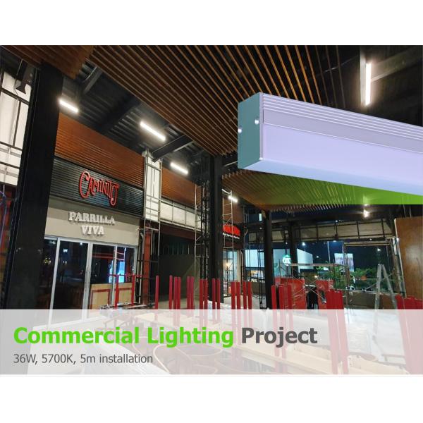 disipador de calor de aluminio de iluminación pendiente linear blanco de 36W 3600lm los 47in LED