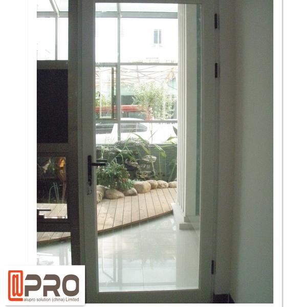 O caixilho de alumínio do único painel do pátio articulou a porta de vidro a PORTA COMPOSTA personalizada da dobradiça de alumínio da porta da cor do perfil