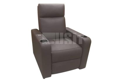 Cadeira de couro sintética do Recliner de Home Theater com armazenamento do suporte de copo
