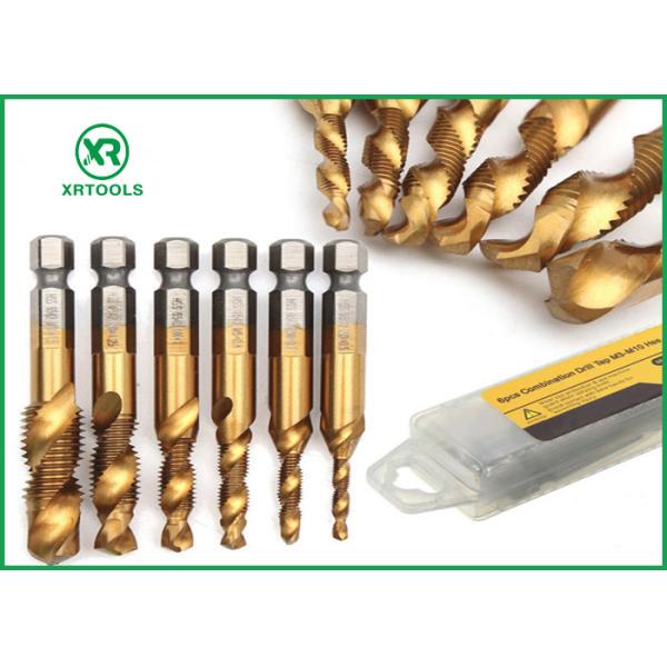 6Pcs Machine Use HSS Combination Drill And Taps Set ,Hss Machine Taps And Drill Sets