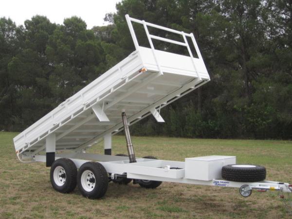 Cusotm Color Steel 10x6 Hydraulic Tipper Trailer , Single Axle Tipper Trailer Australian Standard