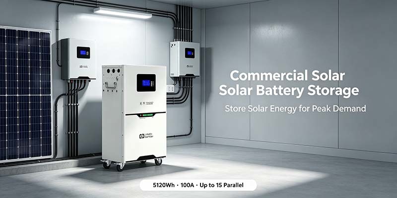 Mobile 5.12kWh LiFePO4 Energy Storage Battery, LCD Display, BMS Protection