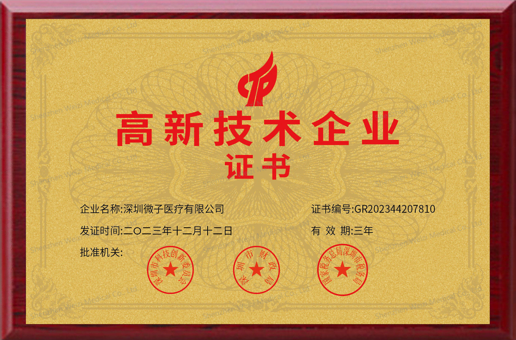 Shenzhen Weizi Medical Co., Ltd. Сертификации