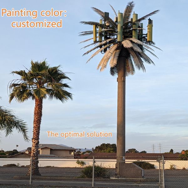Solar Powered Bionic Tree Tower Custom Design Multi Antenna For Urban Edge Network