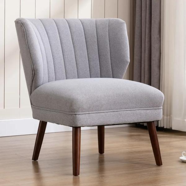 Nontoxic Velvet Modern Single Seater Chair Breathable For Dining Room