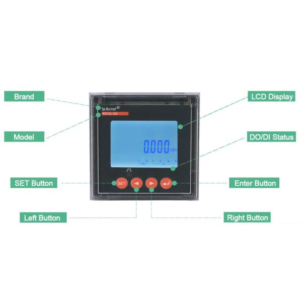 Mètre multifonctionnel PZ72L-DE d'énergie de C.C
