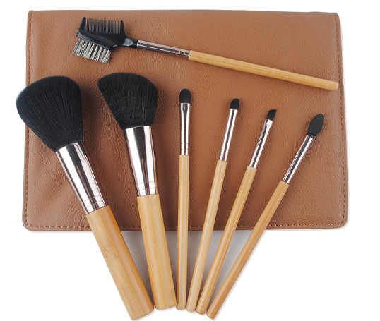 Soft Animal Hair 7pcs Luxury Makeup Brush Set For Setting Powder