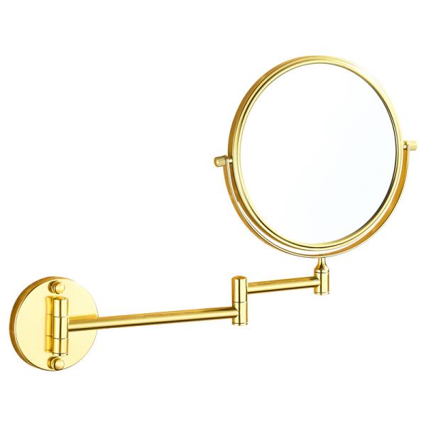 Illuminated Folding Bathroom Mirror with 3 Times Magnification and Retractable Design