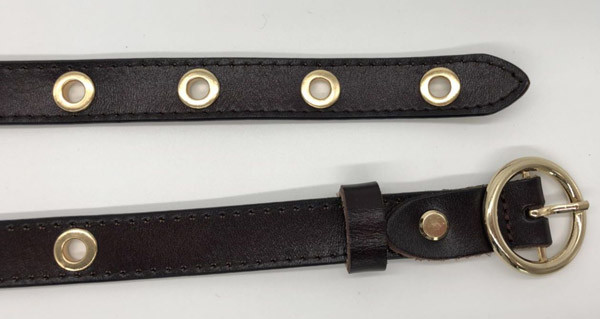 кожа моды женщин ширины 1.8cm подпоясывает с украшением Брауном/бежевым цветом отверстии