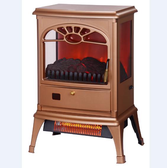 TPL-03B 3D Flame Electric Fireplace Red Remote Controlled With Solid Glass Front