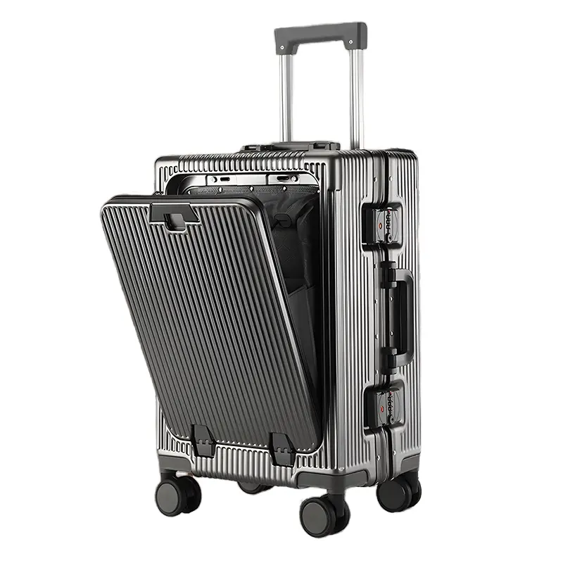 High Quality Luxury Large TSA-Approved Suitcase with Type-C USB Charging Port Durable Lightweight Luggage with Locks