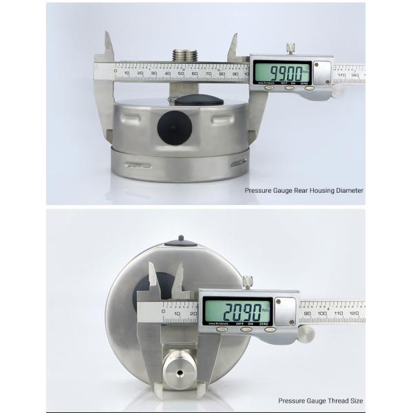 4 Inch 600bar Back Connection Stainless Steel Hydraulic Pressure Gauges Manufactured