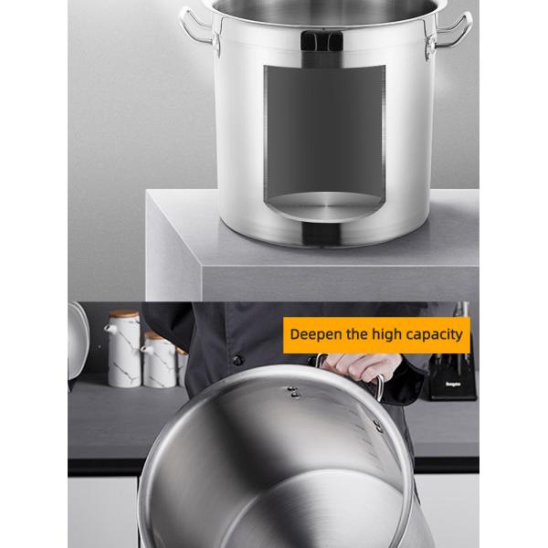 Hot Fashion Silver Heavy Duty Cooking Pot Cookware Pots Soup Pot Stainless Steel Cooking Stock Bucket With Stainless Steel Lid