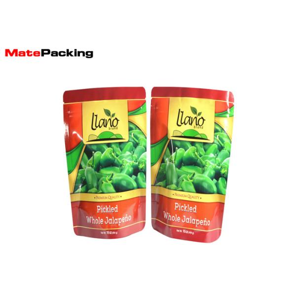 Aluminum Foil Stand Up Fresh Vegetable Plastic Packaging Bags For Green Pepper