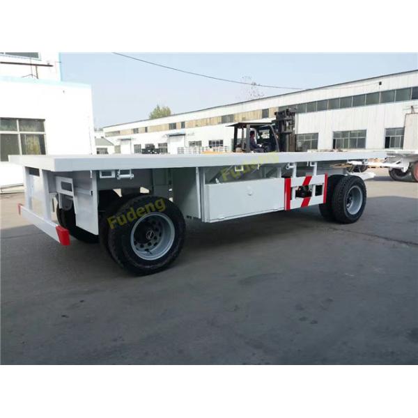 Farm Goods Transport Semi Flatbed Trailers With Towing Drawbar Carbon Steel Material