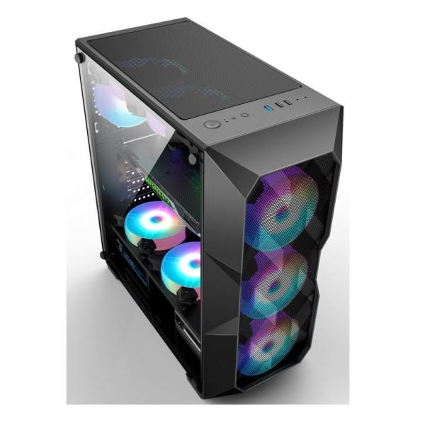 Средний-башня воздушного потока ATX случая компьютера воздушного потока ARGB с полигональным фронтом сетки - панелью которые поддерживают 3 освещение 12cm ARGB