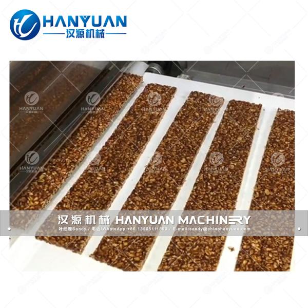 Automatic Peanut Candy Bar Making Machine with Food Grade Conveyor, Stainless Steel Shell, and 300~400kg/h Capacity