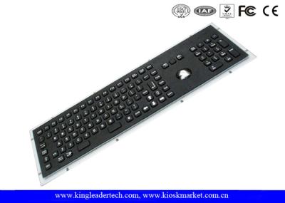 Teclado preto de aço inoxidável da montagem do painel com chaves de função e o Trackball óptico