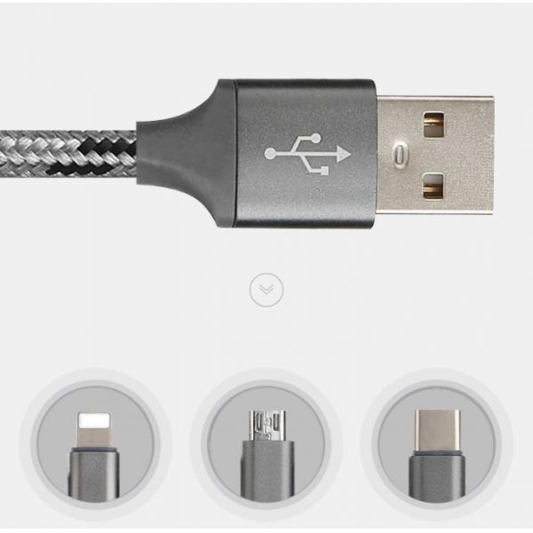 Nylon Braided Fast Data Transfer Cable 480MB/S Cell Phone Charging Cords