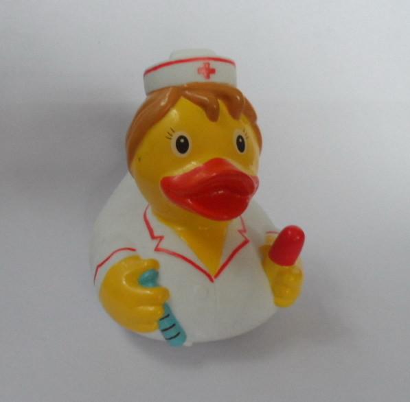Doctor Nurse Character Custom Rubber Ducks Cute Soft Safe White Color For Toys Shop