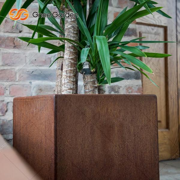 Customize Large Corten Steel Flower Pots Outdoor Corten Steel Flowerpots