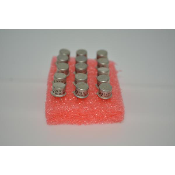2N1711 NPN Transistor 50V/600mA 100MHz Frequency Low Saturation Voltage High Beta TO-39 Metal Package Industrial Temperature Range Reliable Switching General-Purpose Amplification