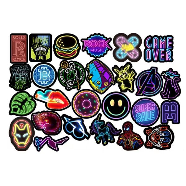 Personalized Neon PVC Kiss Cut Stickers Decals For Home Luggage